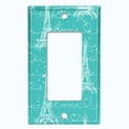 thumbnail image 5 of Metal Light Switch Plate Cover Romantic Paris Eiffel Tower Letter Teal PRS005, 5 of 13