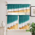 thumbnail image 6 of Solid Color Curtain Valances Set Gray Kitchen Curtains 24&nbsp;inch Length Rod Pocket Valance and Tiers 3 Piece Set Small Bedroom Bathroom Laundry Decor, 6 of 9