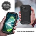 thumbnail image 6 of for iPhone 13 Case,Aluminum Metal Silicone Built-in Kickstand Shockproof Military Heavy Duty Sturdy Protector Cover Rugged Metal Hard Case for iPhone 13 6.1 inch(Black), 6 of 15