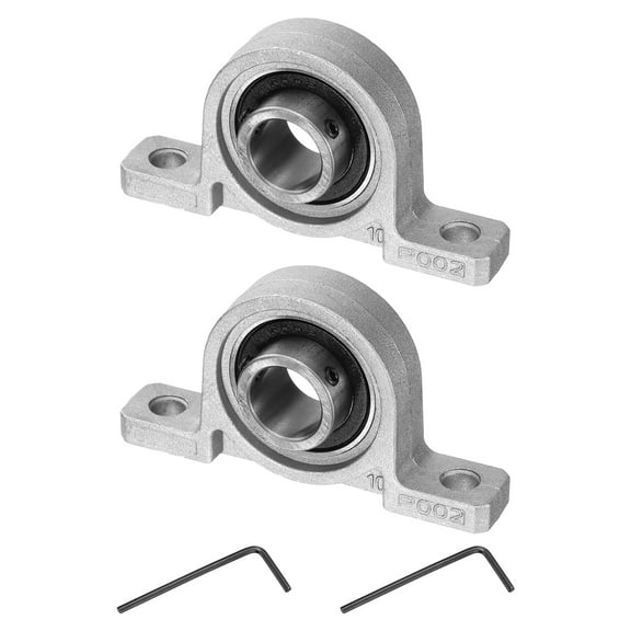 2pcs KP002 Pillow Block Bearings 15mm Bore Bearing Units Zinc Alloy Flange Mounted Bearing Housing, P6(ABEC3)