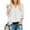 White, variant on Idoravan Long Sleeve Shirts for Women Women's Fashion Casual V-Neck 3/4 Sleeve Work Shirt Solid Chiffon Fold Tunic Topice Wear Blouses