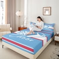 thumbnail image 4 of Homewish Sport Cheerleading 3pcs Twin Sheet Sets For Kids Children Teens Girls,Geometric Stripes Twin Fitted Sheet,Girly Dreamy Dance Breathable Flat Sheet,Luxury Bedroom Decor, 4 of 7