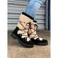 thumbnail image 4 of Bamboo Women's Dressy Black Suede Fur Shaft Boot w/Shoe Laces, 4 of 5