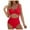 Red, variant on TTUHYWXI Womens One Piece Swimsuits Tummy Control Bathing Suit for Women Push Up Swimwear V Neck High Cut Monokini (Red, M)