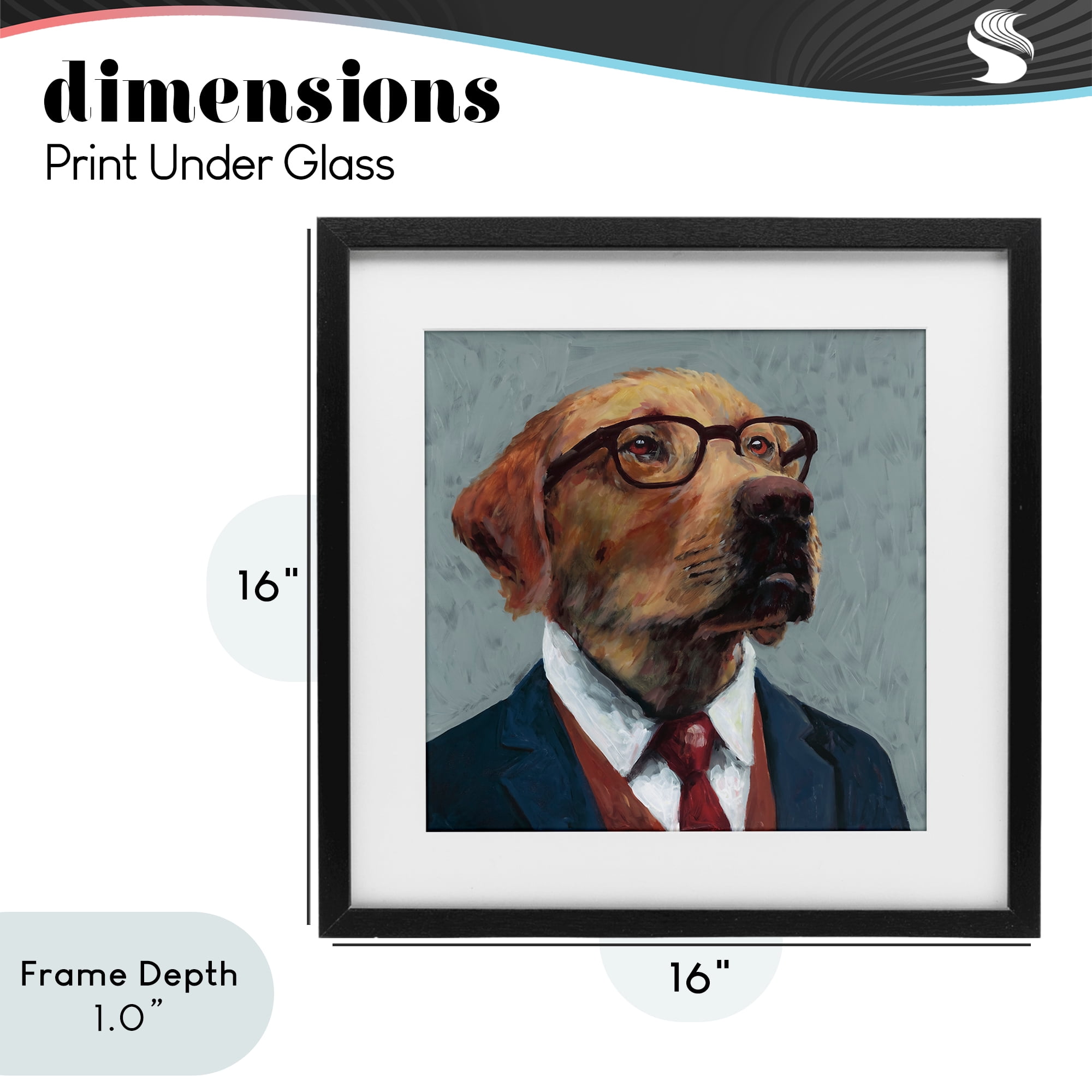 Stupell Industries Bark Kent Portrait Black Framed Print Under Glass, design by Studio Bautista
