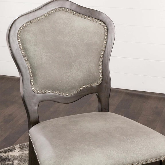Sunset Trading Vegas 25" Microsuede Upholstered Barstools in Gray (Set of 2)
