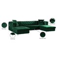 thumbnail image 4 of Maklaine Contemporary Green Velvet 3pc. Sectional, 4 of 7