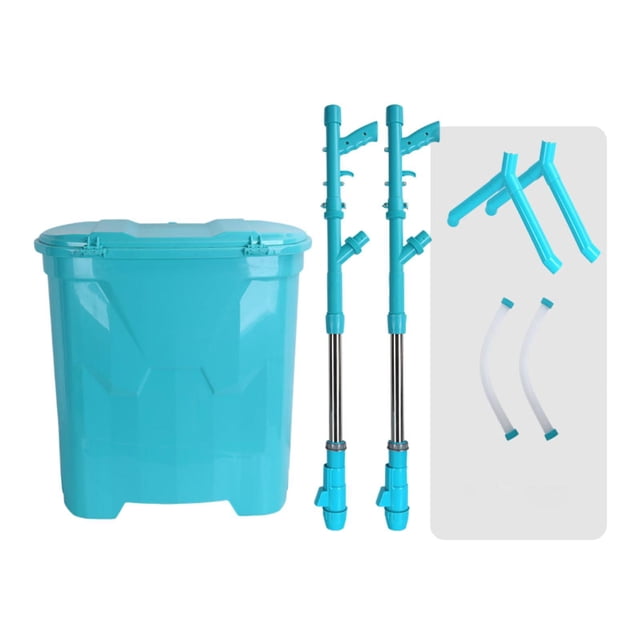 Distribuidor de fertilizante granulado con transporte trasero, herramienta manual para fertilización, versátil para vegetales, césped, doble tubo de Estilo D