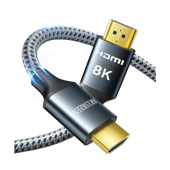 wonima88 8K HDMI Cable 20FT, 48Gbps High Speed HDMI 2.1 Cable, 8K 60Hz, 4K 120Hz 144Hz Support for HDR 10, HDCP 2.2 2.3, eARC, DTS:X, Braided HDMI Cord Compatible with Laptop/HDTV/Monitor - 20 Feet