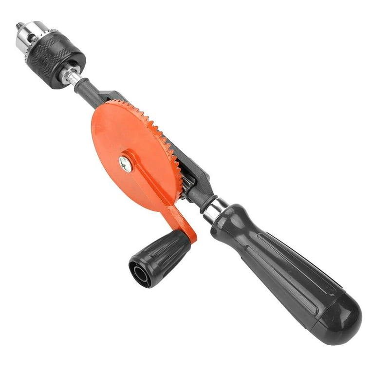 Portable Hand Crank Drill Double Pinions Manual Chucks Drill with 1 Wrench  1 Drill Chuck for Wood Plastic (3/8-Inch)