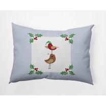 20" x 14" Simply Daisy Christmas Birds Polyester Accent Pillow, Light Blue Qty 1
