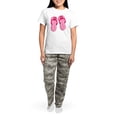 thumbnail image 4 of CafePress - Pink Flip Flops Women's Light Pajamas - Women's Short Sleeve Print T-Shirt and Pants Light Cotton Pajama Set, 4 of 7