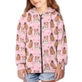 thumbnail image 2 of chaqlin Kids Axolotl Hoodies Girls 10-12 Full-Zip Sweatshirts Cute Capybara Long Sleeve Hooded Jacket Fall Outerwear with Pocket, 2 of 7