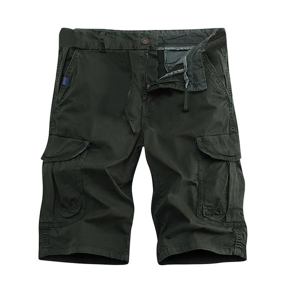 IROINNID Deals Cargo Shorts for Men Summer Outdoors Patchwork Color Button Pocket Sport Shorts Pants,Olive Green