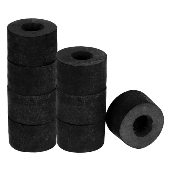 Uxcell 8pcs Rubber Spacers, 1'' OD x 3/8'' ID x 1/2'' Thickness, Round Anti Vibration Spacer Bushings, Black Flat Rubber Washers, Vibration Damping Pads for Home and Car Accessories
