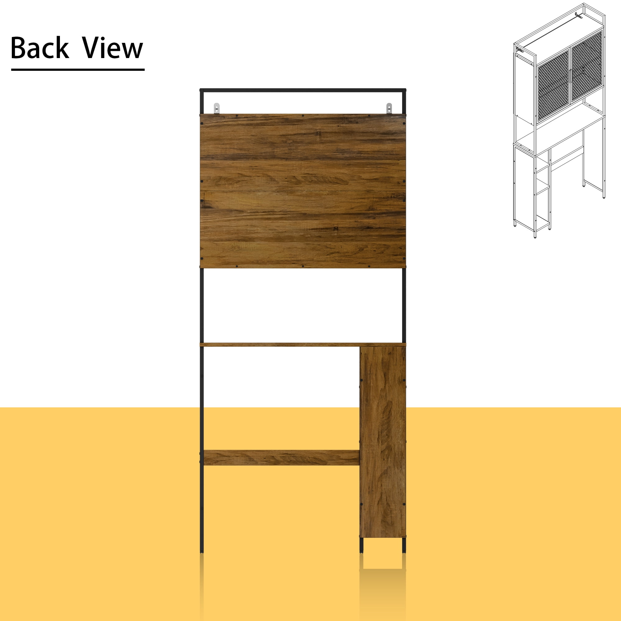 KULAGAGA Over The Toilet Storage Cabinet, Freestanding Bathroom Organizer Rack Space Saver, Brown