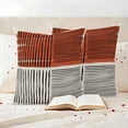 thumbnail image 2 of Pack of 2 Brown Striped Outdoor Pillow Covers Decorative, Waterproof Pillow Protector, Farmhouse Stripes Modern Abstract Art Throw Pillowcases Accent Cushion Cases for Patio Couch Sofa 20"x20", 2 of 8