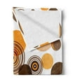 thumbnail image 2 of Earth Tones Soft Flannel Fleece Throw Blanket, Abstract Pastel Pattern with Overlapping Chaotic Spots and Ring Shapes, Cozy Plush for Indoor and Outdoor Use, 70" x 90", Orange Brown Tan, by Ambesonne, 2 of 5