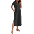 thumbnail image 2 of OutfitShow Women Maxi Dress with Pockets Casual Short Sleeve V-Neck Summer Dress, 2 of 7