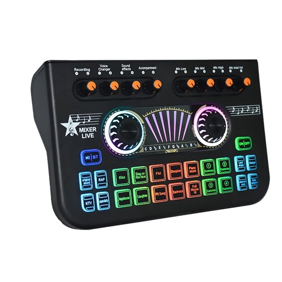 X3 Live Voice Mixer Audio Interface Console Live Microphone Sound Card for Recording Streaming Smartphone Black