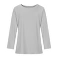 thumbnail image 5 of IROINNID Reduced Womens Long Sleeve Tops Lounge Round Neck Solid Loose Shirt Blouse Tops,Gray, 5 of 6