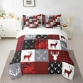 thumbnail image 2 of Manfei Animal Deer 7-Piece Twin Bedding Sets,Red Camouflage Bedding Comforter Set,Buffalo Plaid Breathable Sheet Sets,Ultra Soft Wildlife Home Decor,Reversible, 2 of 8