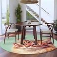 thumbnail image 3 of Round Area Rug 7 Ft, Green Cat Washable Non-Slip Circle Carpet for Living Room/Bedroom, Funny Animals Modern Art Low-Profile Large Runner Mat Collection Rugs for Indoor, 3 of 8
