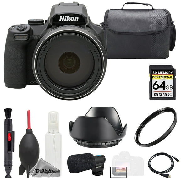 Nikon COOLPIX P1100 Digital Camera   Mic   64GB   Bag- Basic Kit (International Version)