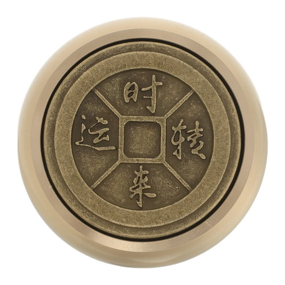 WORGEOUS Chinese Calligraphy Paperweight Solid Brass Creative Round Paperweight Feng Shui Office Desk Weight Decorative Paperweight for Painting Drawing