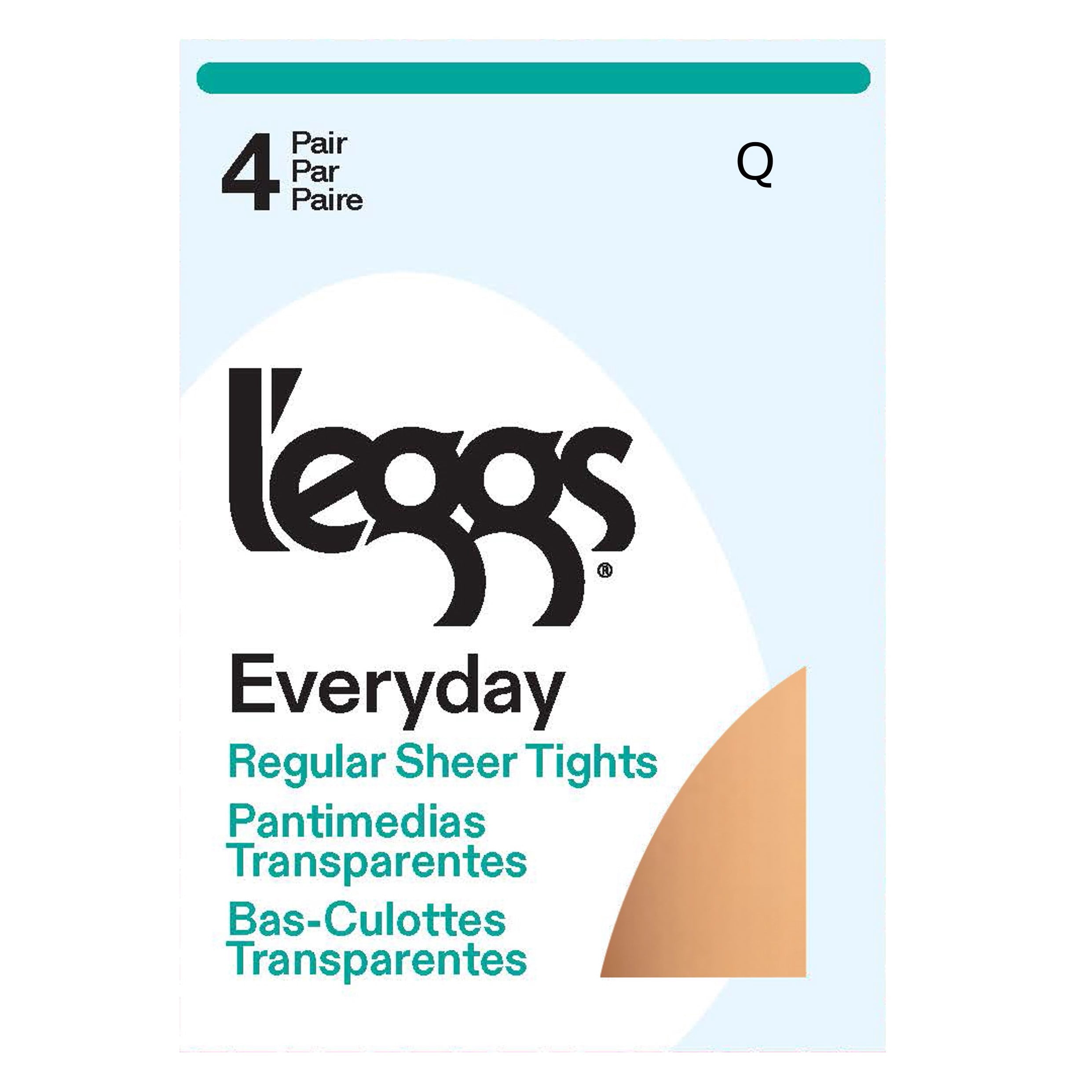 L'eggs Women's Everyday Reinforced Panty Sheer Toe Nylon Pantyhose, 4 Pair