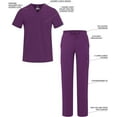 thumbnail image 3 of Adar Addition Go-Everyday Scrub Set for Men - Stylish Scrub Top & Cargo Scrub Pants - A9800 - Eggplant - XS, 3 of 7