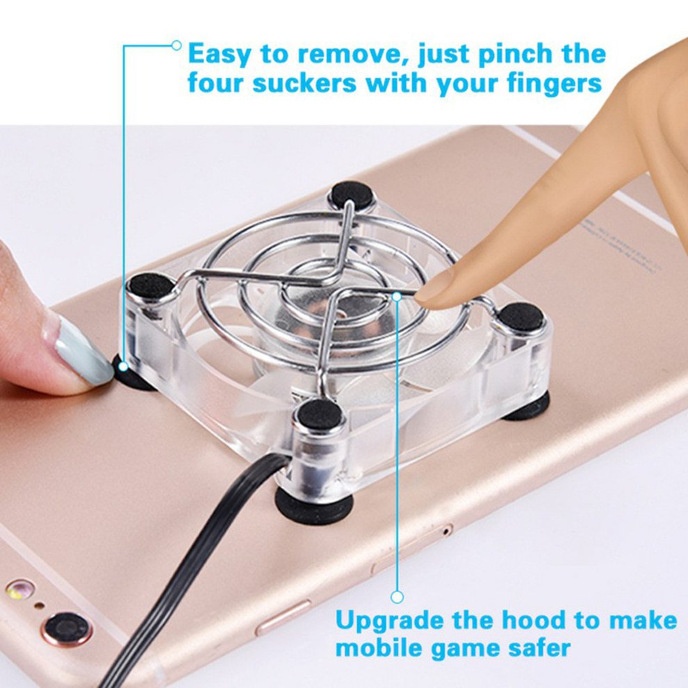 SOSOSI Mini Mobile Phone Cooling Fan Silicone Suction Cup USB Charging  Cooling Artifact Portable Cell Phone Heater white | Walmart Canada