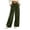 Army Green, variant on cocolona Womens Winter Casual Loose Velour Pants Elastic Waist Straight Wide Leg Travel Lounge Pants with Pockets