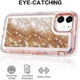 thumbnail image 5 of Designed for Apple iPhone 11 Heavy Duty Case, Heavy Duty Glitter Case for Girls Women Liquid Bling Sparkle Shining Glitter Luxury Shockproof Phone Case Cover for Apple iPhone 11,Rose, 5 of 7