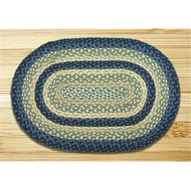 Earth Rugs 06-362 Tapis Ovale, Bleu Vif, Taupe et Ivoire