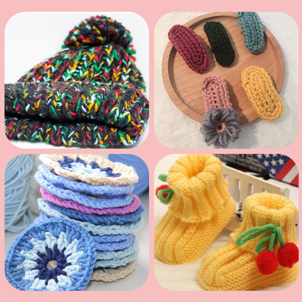 Jupean Crochet Hook, Extra Long Knitting Needles for Beginners and Crocheting Yarn,6 mm