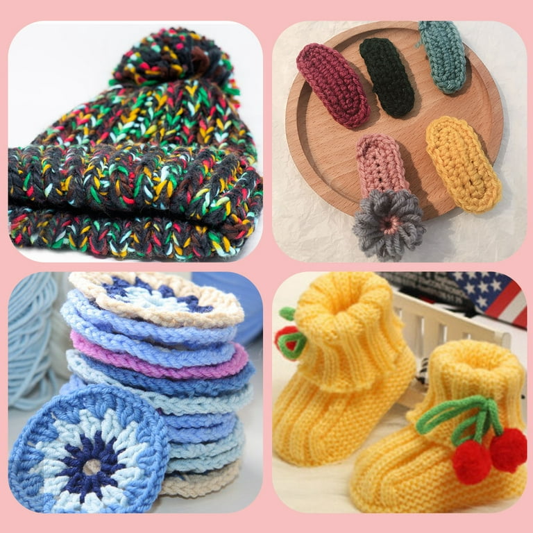 Jupean Crochet Hook, Extra Long Knitting Needles for Beginners and Crocheting Yarn,7 mm