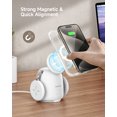 thumbnail image 3 of SwanScout Magnetic Charging Station, 3 in 1 Wireless Charger Stand for iPhone 16/15/14/13/12, for Apple Watch 2-9/SE 2, for AirPods 4, SwanScout 707M, White (No Adapter), 3 of 6