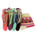 thumbnail image 4 of 5 Pairs Womens Wool Socks Thick Knit Vintage Winter Warm Cozy Crew Socks, 4 of 8