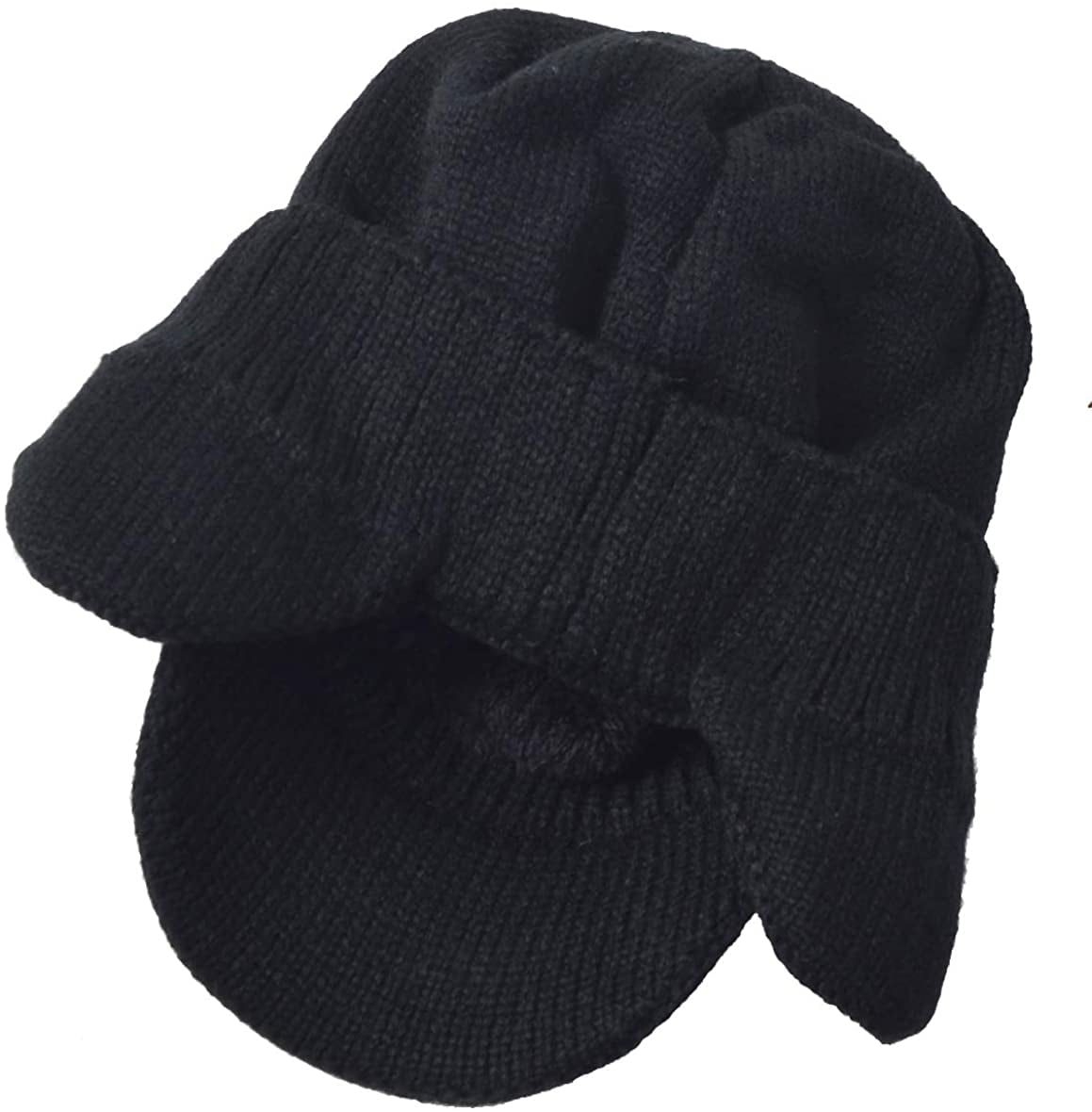 Men's Knit Beanie Visor Skullcap Cadet Newsboy Cap Ski Winter Hat 