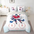 thumbnail image 2 of Manfei Boys Ball Gamer 7-Piece Bedding Comforter Set,Hockey Sport Lovers King Bedding Sets,Red White Blue Bed Sheets For Boys Kids,Microfiber Bedroom Decor Reversible, 2 of 8
