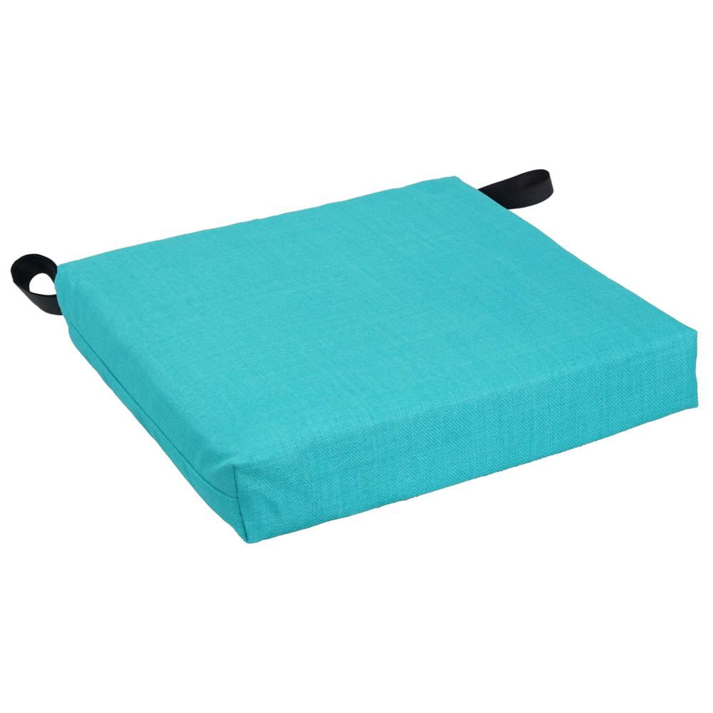 Blazing Needles Set of 4 Outdoor Chair Cushions, Aqua Blue