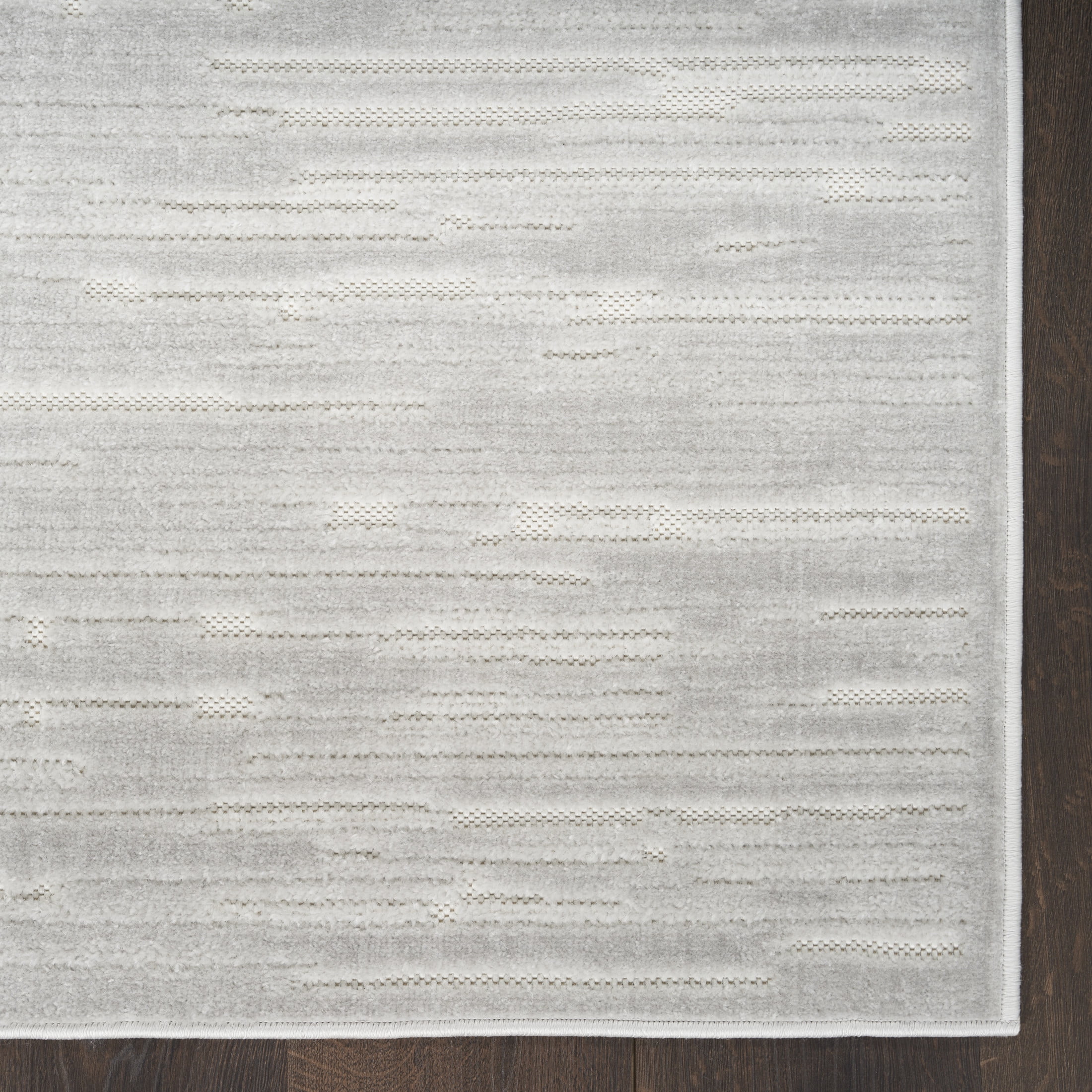 Nourison Casual 7'10" x 9'10" Light Grey Modern Indoor Rug