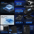 thumbnail image 3 of Computadora Escritorio Completa Xtreme PC Gaming Intel N100 8GB SSD 256GB Monitor 21.5 WIFI Black ideal para punto de venta y uso diario, 3 of 6