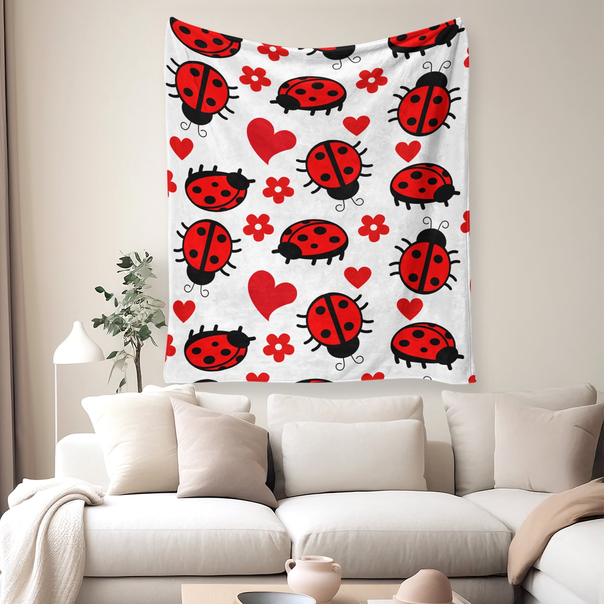 Flannel Fleece Throw Blanket, Soft Large Throw Blanket, Lightweight Cozy Plush Throw Blanket Fit Sofa Bed, 30"x40", Beetle