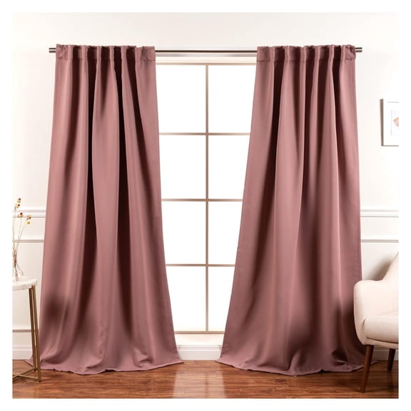 Premium Room Darkening Curtain Panels - Solid Thermal Insulated Window Treatment Blackout Drapes for Bedroom - Back Tab & Rod Pocket – Mauve - 52" W x 96" L - (Set of 2 Panels) 52"W x 96"L (Pack of 1)