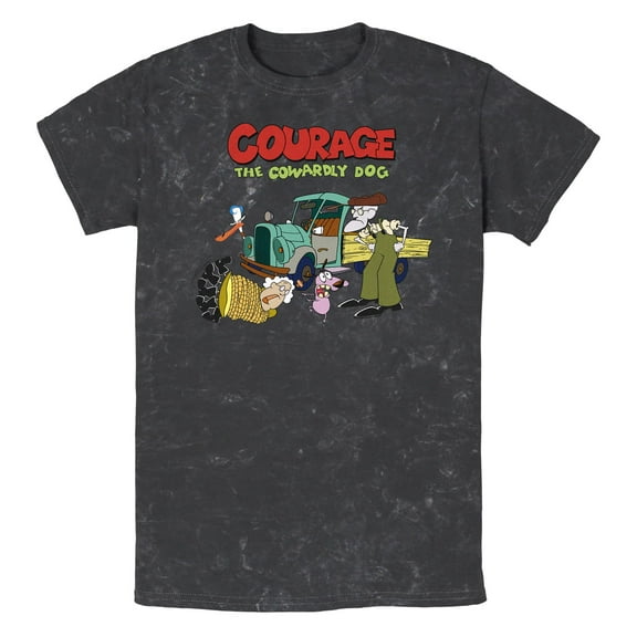 Men's Courage the Cowardly Dog Logo Scene Graphic T-Shirt