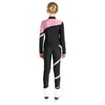 thumbnail image 2 of Aislor Kids Girls Long Sleeve Zipper Coat Shiny Rhinestones Contrast Color Patchwork Jacket With Leggings Figure Skating Dance Suit Pink 12, 2 of 7