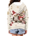 thumbnail image 3 of Psesaysky Girls' Fashion Hoodies Sweatshirts with Pocket Cute Christmas Owl Fleece Zip-Up Hoodie for Girls and Boy 8-10 Years Old Girl Winter Clothes, 3 of 7