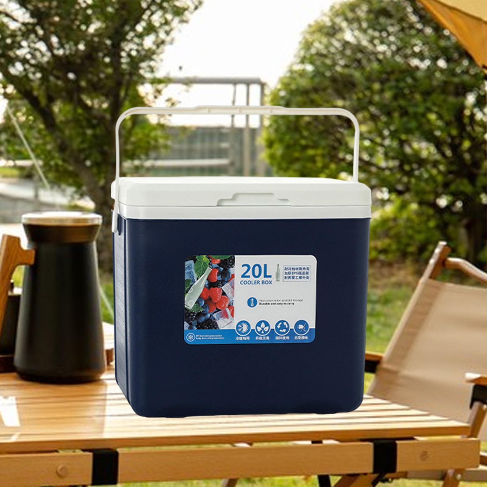 simhoa Box Ice Box Personal Portable with Handle Insulated Box Ice Chest Small for Beach Party Outdoor Barbecue Fresh Keeping Blue